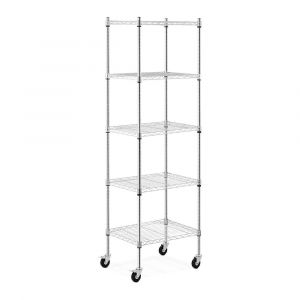 Étagère métallique 60 x 45 x 190 cm 50 kg 4 roulettes étagère autoportante étagère de rangement en métal 14_0005194