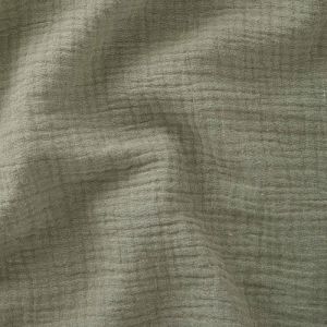 Tissu Double Gaze de coton gaufrée vendu par 50 cm(...) - Vert (KAKI)