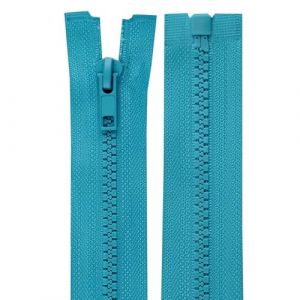 Cyclingcolors 2x Fermeture éclair N°5 30 cm tirette curseur polyester extrémité ouverte maille glissière vêtement couture mercerie veste manteau, bleu turquoise