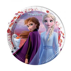 Image de 8 Grandes assiettes en carton La Reine des Neiges 2 (23 cm)