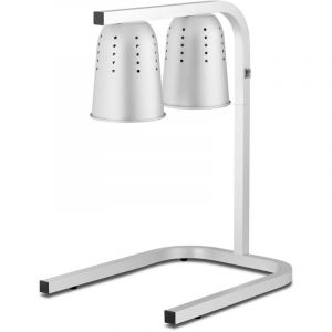 Royal Catering Lampe Chauffante Chauffe-Assiette Restauration Hauteur Réglable 2 Ampoules Alu