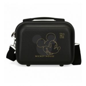 Image de Moleskine Disney Mickey Outline Trousse de toilette adaptable avec bandoulière Noir 29 x 21 x 15 cm Rigide ABS 9,14 L 0,6 kg, Noir, Trousse adaptable avec bandoulière