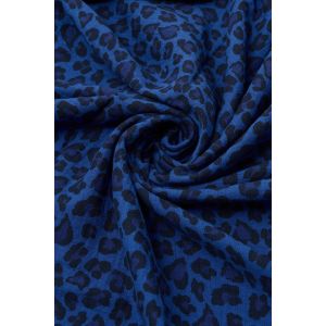 Coupon 3m double gaze l&eacute;opard bleu - d Couture - d Couture - Mondial Tissus