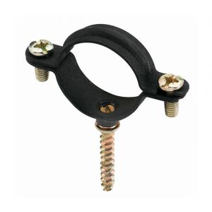 Index 100 colliers m&eacute;talliques l&eacute;gers noir gaz M6 vis &agrave; bois D. 18 mm - ABGS018