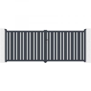 Casanoov - Portail aluminium battant 4m veymont 400x160cm gris