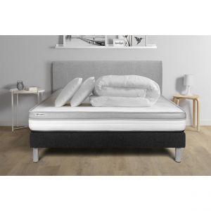 Pack prêt à dormir 200 x 200 cm Mousse VITAL RELAX - 18 cm - Ferme - sommier kit Noir