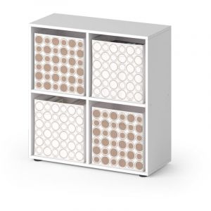 Vicco - Meuble de rangement cube Tetra, Blanc, 72.6 x 72 cm avec 4 boxes pliants opt.2