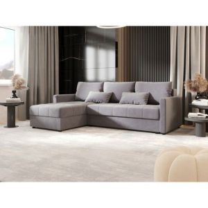 Meublesline Canap&eacute; d&rsquo;angle convertible MOSIA L Gris Clair