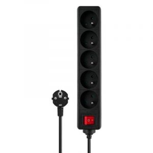 Multiprise Savio LZ-01 5 Prises Interrupteur C&acirc;ble 3 m Noir Puissance 2500W