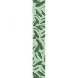 Plage Sticker déco carrelage Feuilles de bananier vinyle 15x15 cm Vert - Décoration carrelage adhésive