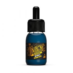 Peinture AK INTERACTIVE: The INKS Ocean Blue 30 ml - Peinture &agrave; maquette acrylique - AK16014