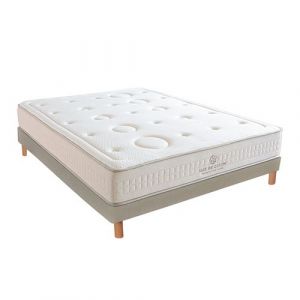 NUIT DE COTON Ensemble PRELUDE 2 0 Bio 180x200 cm Matelas Latex 100% Naturel + Sommier Bois Ferme