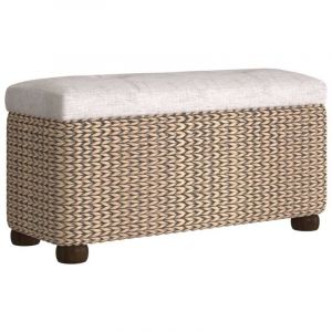 Helloshop26 - Banc banquette de rangement avec coussin gris 69 cm quenouille