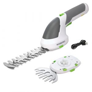 Workpro - Cisaille Sculpte-Haie et Taille-Herbes sans Fil 7,2V, Cisaille &agrave; Gazon avec 2 Lames, Taille Haie Electrique 2 en 1 avec Batterie 2000 mAh,
