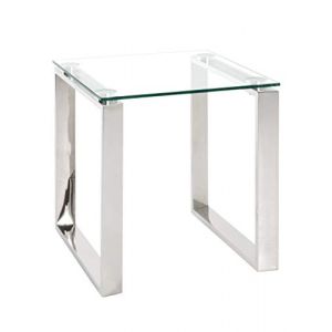 Haku Möbel Table d'Appoint Design "Hytin" 45cm Argent