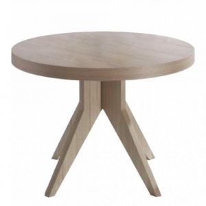 Table repas extensible GRETA 12 couverts 120/185x105cm pied bois clair plateau chêne