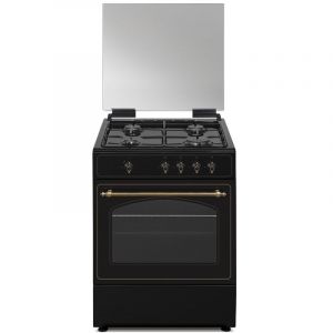 Vitrokitchen RU6060N Cuisinière à Gaz Naturel 4 Zones + Four Anthracite