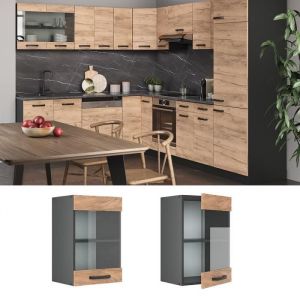 Meuble mural vitr&eacute; "R-Line" 40cm Goldkraft/Anthracite Vicco