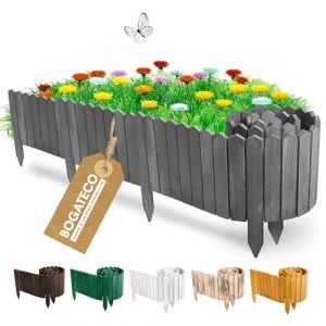Clôture du Jardin - BOGATECO - Rollborder en Bois - Flexible - Imprégné - 200x30cm Gris