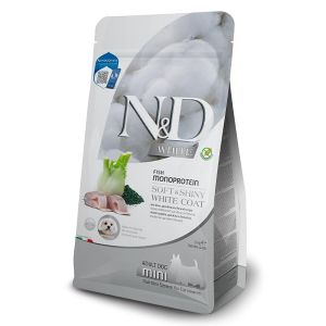 Farmina N&D Adult Mini White bar, fenouil, spiruline pour chien - 5 kg