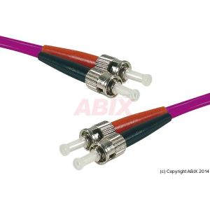 Cordon Duplex Fibre optique OM4 50/125 Rose LSZH ST/ST 5m