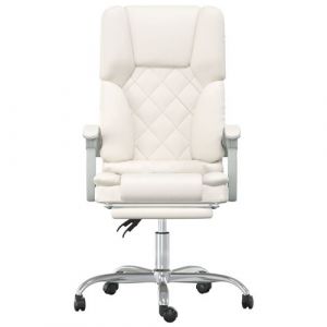 VidaXL Fauteuil de massage inclinable de bureau Crème Similicuir