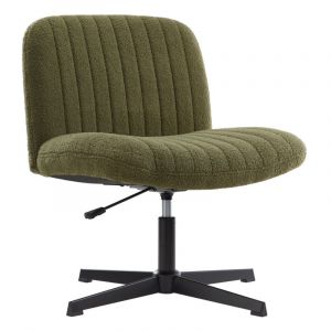 Iwmh - Chaise de Bureau, Chaise en tissu sans roulettes, Fauteuil pivotante réglable en hauteur sans accoudoirs, Siege de maquillage réglable en