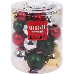 D&eacute;coration de No&euml;l Ensemble de boules de No&euml;l - 44 pi&egrave;ces en plastique - m&eacute;lange traditionnel