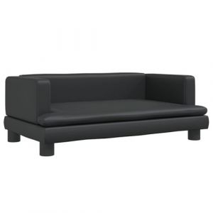VidaXL Lit Pour Chien Noir 80x45x30 Cm Similicuir