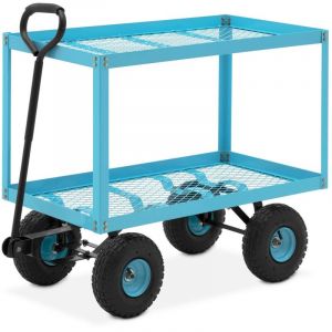 Hillvert Chariot de jardin - 150 kg - 2 étagères grillagées