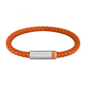 Bracelet Homme Boss Bijoux Ares Single - 1580625 Cuir, Acier Orange