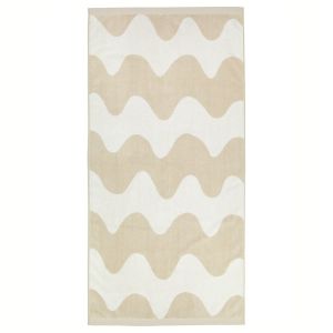Marimekko Serviette Lokki beige-blanc 70x140 cm