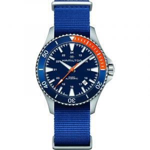 Hamilton Khaki Navy Scuba Auto H82365941 Cadran bleu textile nato