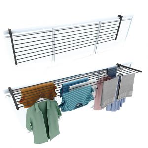 Étendoir balcon pliable et inclinable anti-rouille – antracite – 162x63x8 cm - FOXYDRY DUO