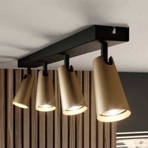 Lucande Angelina suspension laiton-doré à 4 lampes