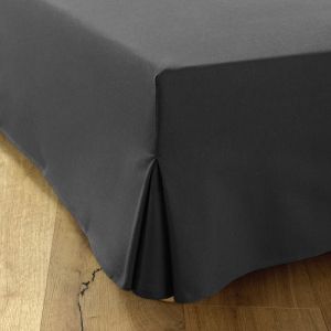Cache-Sommier 150x190 Gris – 4 Volants de 30 cm pour Lit Adulte avec Sommier – Protège Sommier 150 x 190 Fabriqué en Europe – Jupe de Lit 150x190 - Housse Sommier 150x190 – Dessus de Sommier Intégral