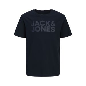 Jack & Jones JACK&JONES JUNIOR JJECORP Logo Tee SS O-Neck SN JNR, T-Shirt Garçon, Navy Blazer/Print:JR/Large Print W.Navy Blazer,