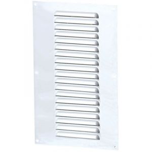 Winflex Ventilation Grille d'aération rectangle 150x300mm - Aluminium Blanc - Anti insecte Ventilation