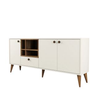 Cotecosy Console en bois "Napoli" - 35 x 180 x 81 cm - Cr&egrave;me
