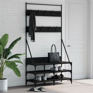 VidaXL Porte-Vêtements Et Rangement Des Chaussures Noir 100x40x184 Cm