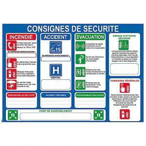 Consignes de sécurité – PVC - A4