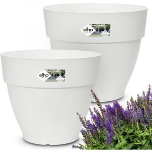 Set de 2 pots de fleurs blanc 30x25cm 11,3L