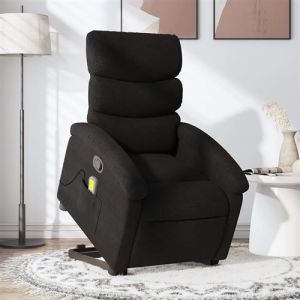 VidaXL Fauteuil de massage inclinable Noir Tissu
