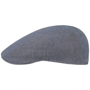 Stetson Casquette en Lin Chevrons Homme - Made in The EU Gavroche avec Visiere, Doublure Printemps-ete - 60 cm Bleu