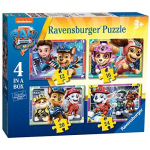 Ravensburger Paw Patrol The Movie Boîte de 4 Puzzles (12, 16, 20, 24 pièces) pour Enfants à partir de 3 Ans