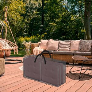 Kinzo Housse de rangement pour coussin de jardin - polyester - 120 x 50 x 25 cm - noir