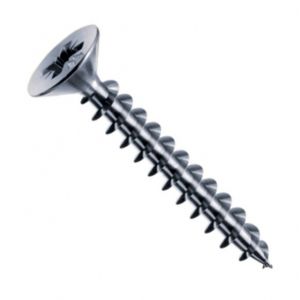 Mustad 500 vis universelles Panelvit t&ecirc;te frais&eacute;e, PZ1, D. 2,5 x 18 mm, zingu&eacute;e blanche, lubrifi&eacute;e