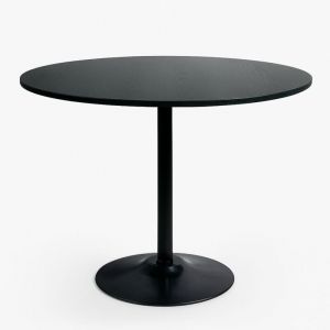 Table salle à manger moderne Tulipe noire ronde 120cm Blackwood+