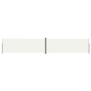 Auvent paravent store brise-vue latéral rétractable de patio jardin terrasse balcon protection visuelle écran 220 x 1200 cm crème 02_0007175