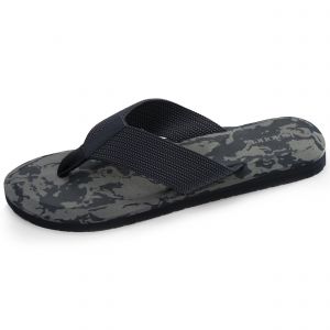 Isotoner Tongs très confortables tiges larges camo marine homme